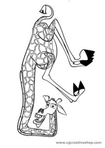 Melman la Giraffa di Madagascar, disegno da colorare