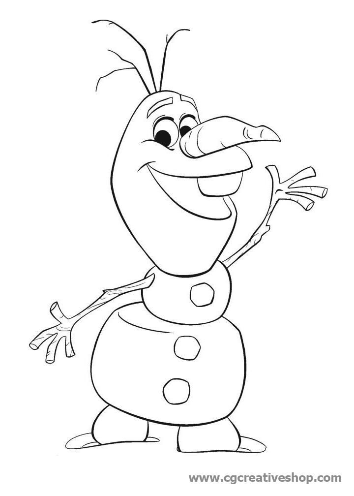 Olaf il pupazzo di neve di Frozen (Disney), disegno da colorare