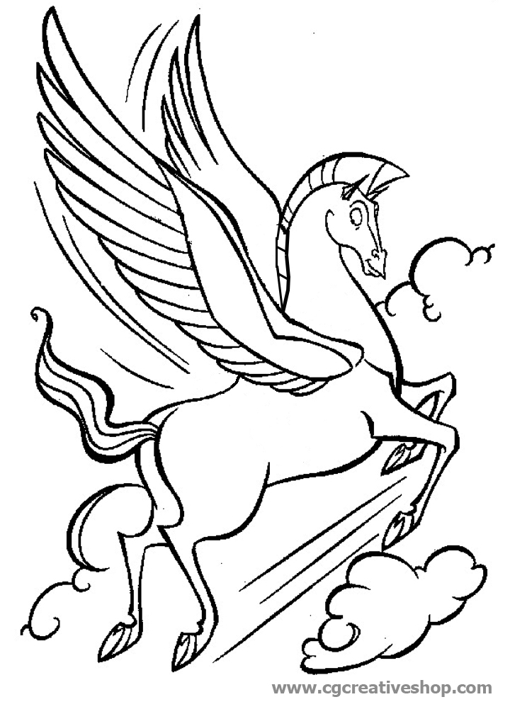 Pegaso: il cavallo di Hercules, disegno da colorare