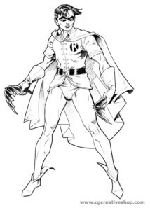 Robin assistente di Batman, disegno da colorare
