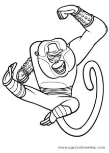 Scimmia - Kung Fu Panda - disegno da colorare