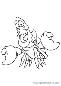 Sebastian il granchio de 'La Sirenetta', disegno da colorare