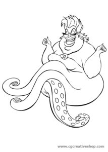 Ursula la Strega del Mare (Disney), disegno da colorare