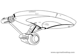 Enterprise la nave spaziale di Star Trek, disegno da colorare