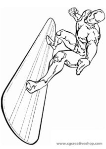 Silver Surfer della Marvel, disegno da colorare