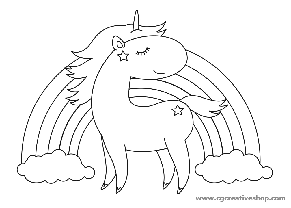 Disegno di Unicorno per bambini da colorare - Cgcreativeshop