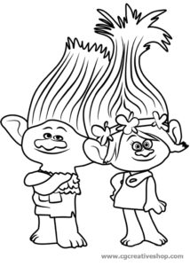 Poppy e Branch - Trolls - disegno da colorare
