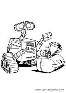 Wall-E robot della Disney-Pixar, disegno da colorare