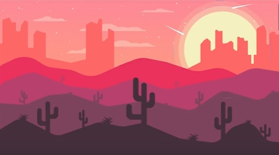 Draw a Desert Landscape Flat Design in Illustrator