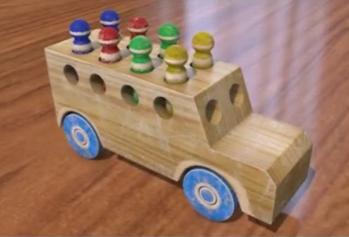 Model a Wood Minibus Toy in Cinema 4D