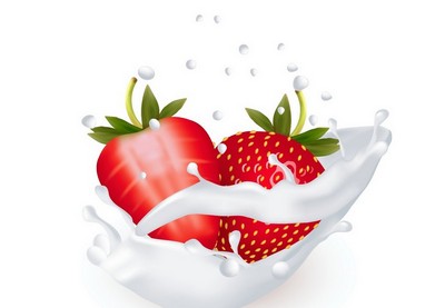 Draw a Strawberries in a Milk Splash in Illustrator