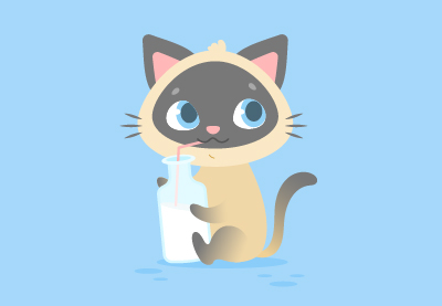 Draw a Vector Cute Cartoon Kitten in Illustrator