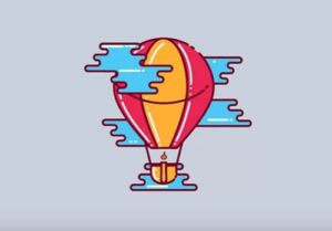 Draw a Vector Air Balloon Flat Icon in Illustrator