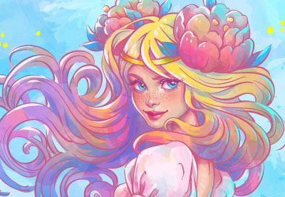 Draw a Watercolor Mermaid in Adobe Illustrator