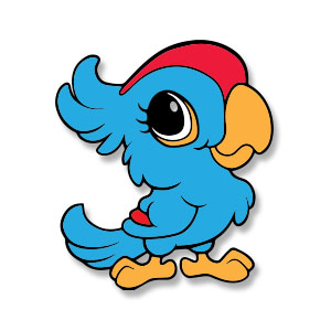 Cute Blue Parrot Free Vector download