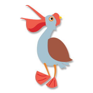 Comic Pelican Bird Free Vector download