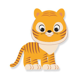 Cute Cartoon Tiger Free Vector download