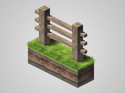 Make a Isometric Wood Fence in Adobe Photoshop