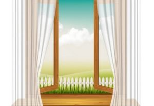 Draw a Wooden Window Frame with Curtains in Illustrator