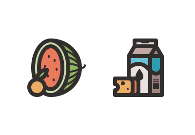Draw a Vector Food Groups Icon Pack in Illustrator