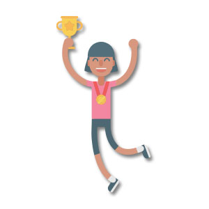 Celebration Sporty Character Free Vector