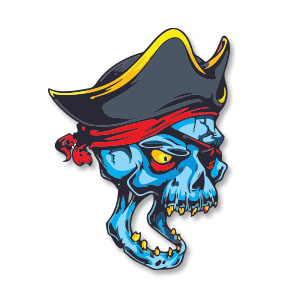 Pirate Skull Colorful Free Vector