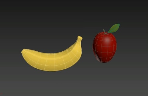 Modeling Fruits Apple and Banana in 3ds Max