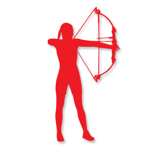 Archery Girl Silhouette Free Vector
