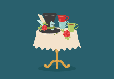 Draw an Alice in Wonderland Tea Party Scene in Illustrator