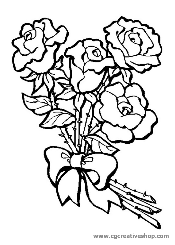 rose, disegno da colorare