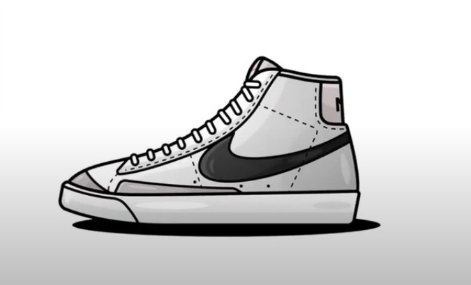 how to draw nike shoes