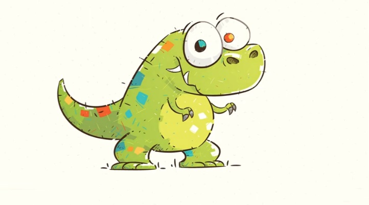 Cartoon Dinosaur in Adobe Illustrator