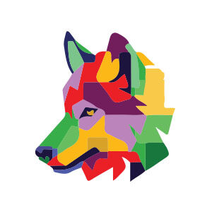 Colorfull Wolf Head Logo Free Vector download