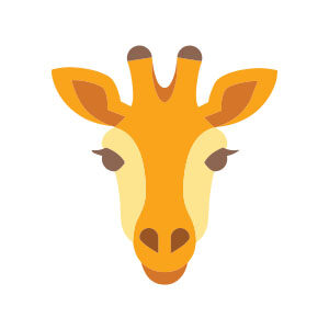 Giraffe Head Flat Design Free Vector download