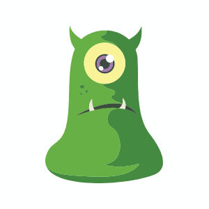 Halloween Green Monster Free Vector download
