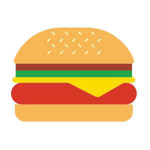 Hamburger Flat Design Free Vector download