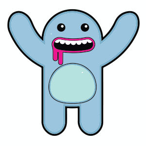 Simple Cute Blue Monster Free Vector download