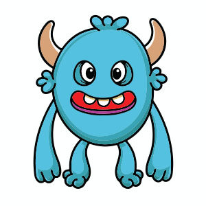 Little Blue Monster Free Vector download