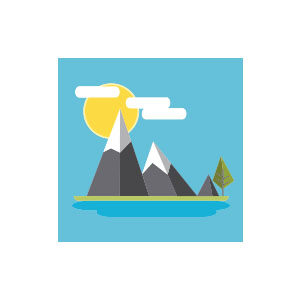 Simple Mountains Flat Design Free Vector download
