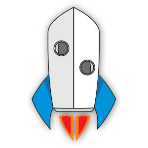 Simple Rocket Flat Design Free Vector download