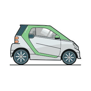 Smart Car Flat Design Free Vector download