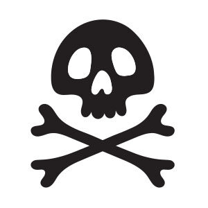 Stylized Pirate Skull with Bones Free Vector download