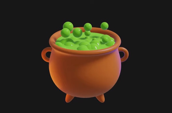 Model a Stylized Withc Pot and Animating with Simple Boil in Blender
