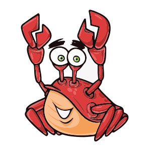 Cartoon Brown Crab character Free Vector download