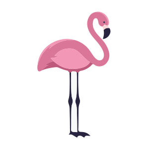 Simple Stylized Flamingo Pink Free Vector download