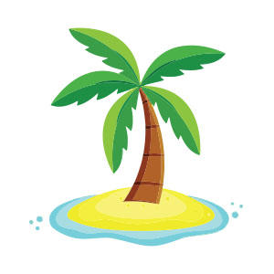 Simple Island Palm Tree Free Vector download