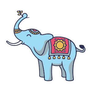 Stylized Indian Elephant Free Vector download