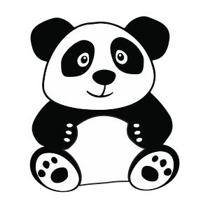 Simple Panda Drawing Free Vector download