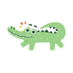 Simple Stylized Crocodile Free Vector download