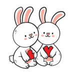 Couple Rabbits in Love Valentine's Day free Vector download